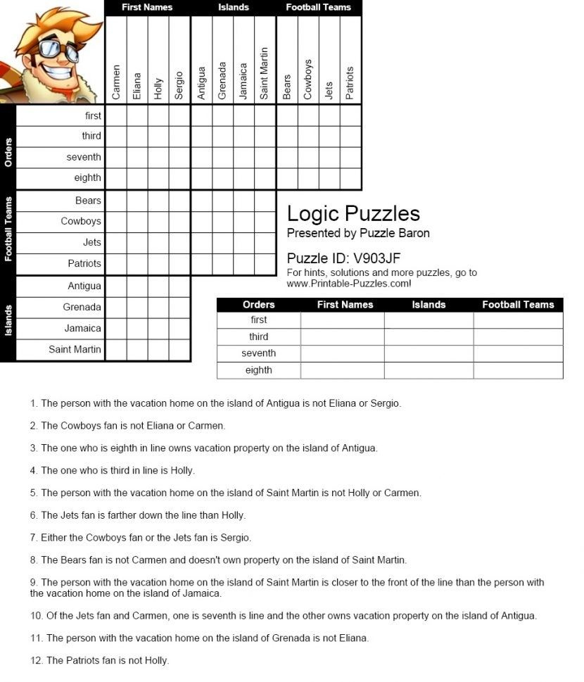 Free Printable Logic Puzzles For Kids Riddle 39 s Time