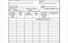 Free Printable Rent Ledger