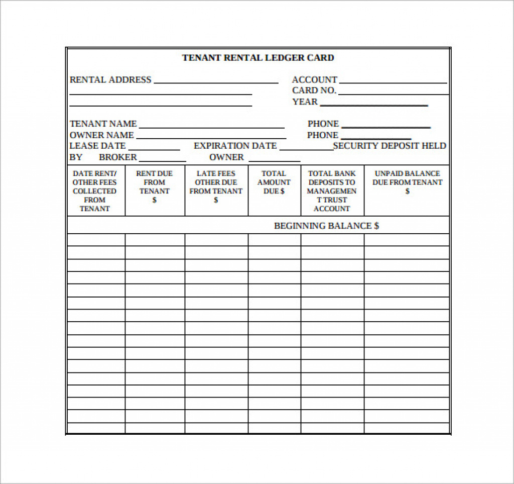 Free Printable Rent Ledger