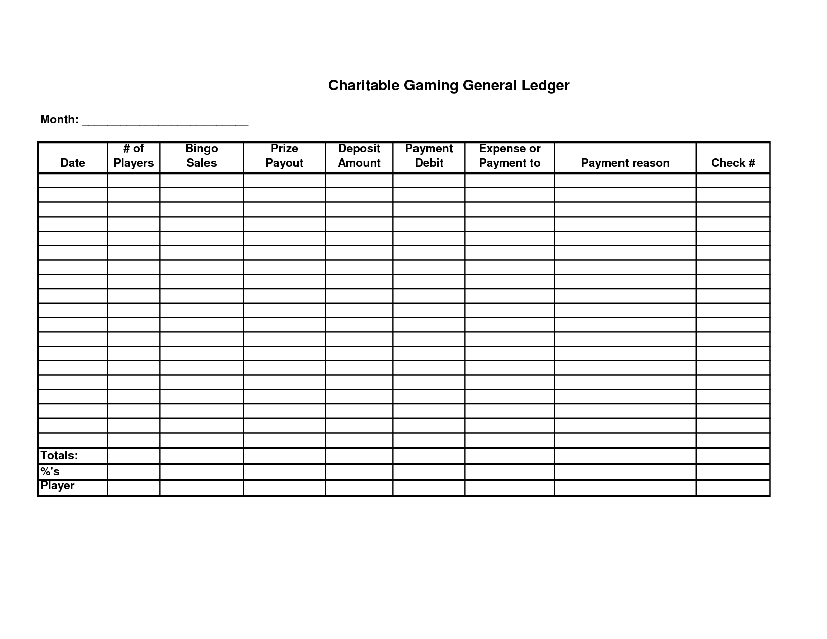 Free Printable Rent Ledger