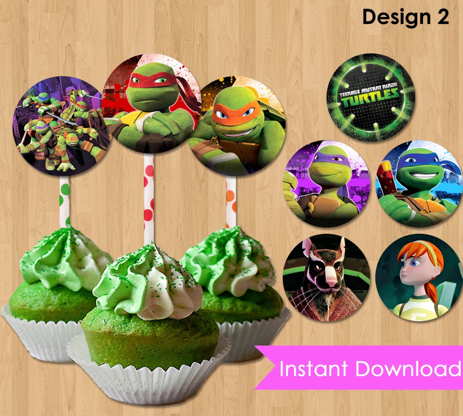 Free Printable Teenage Mutant Ninja Turtle Cupcake Toppers Free Printable