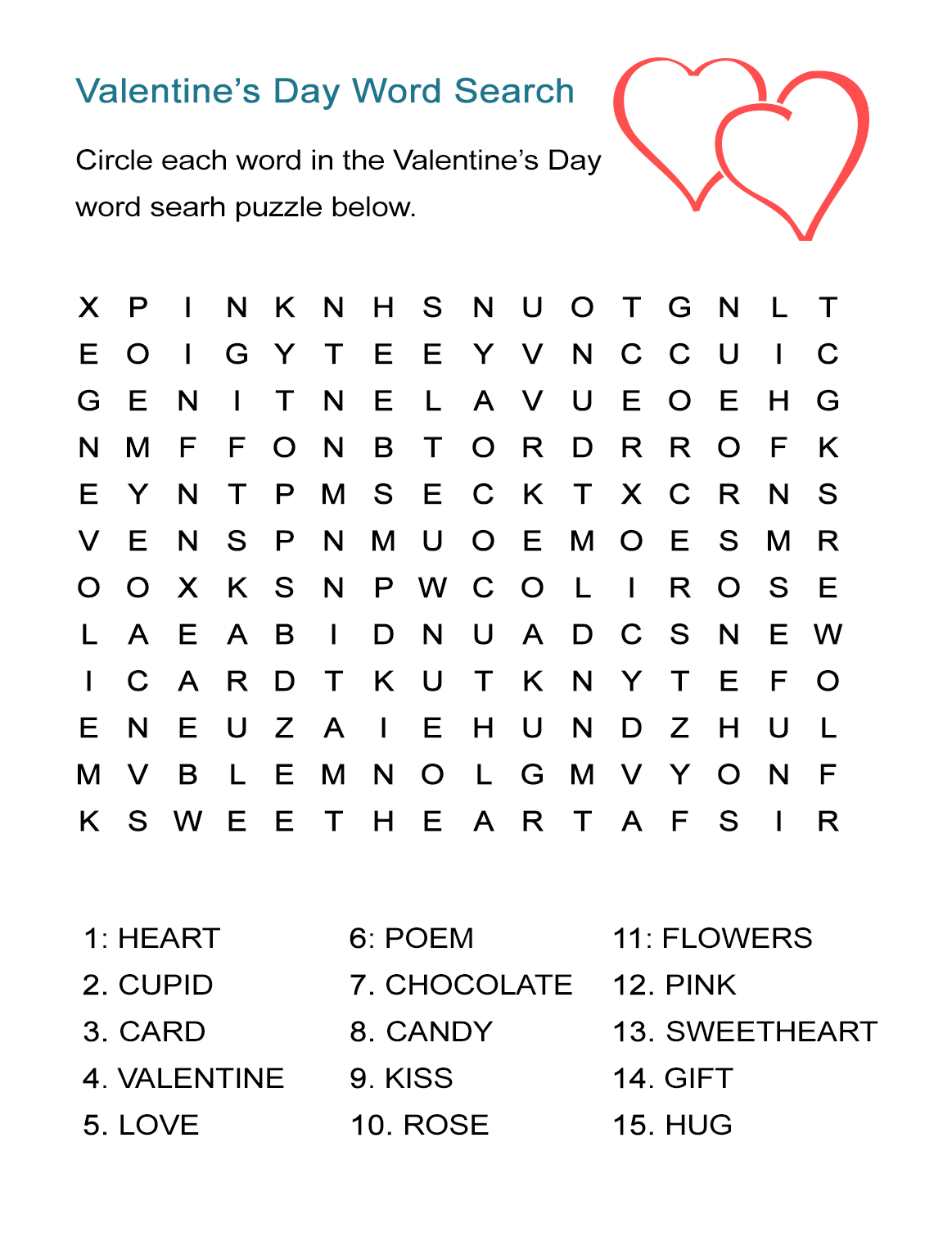 Free Printable Valentine Word Search For Adults Free Printable