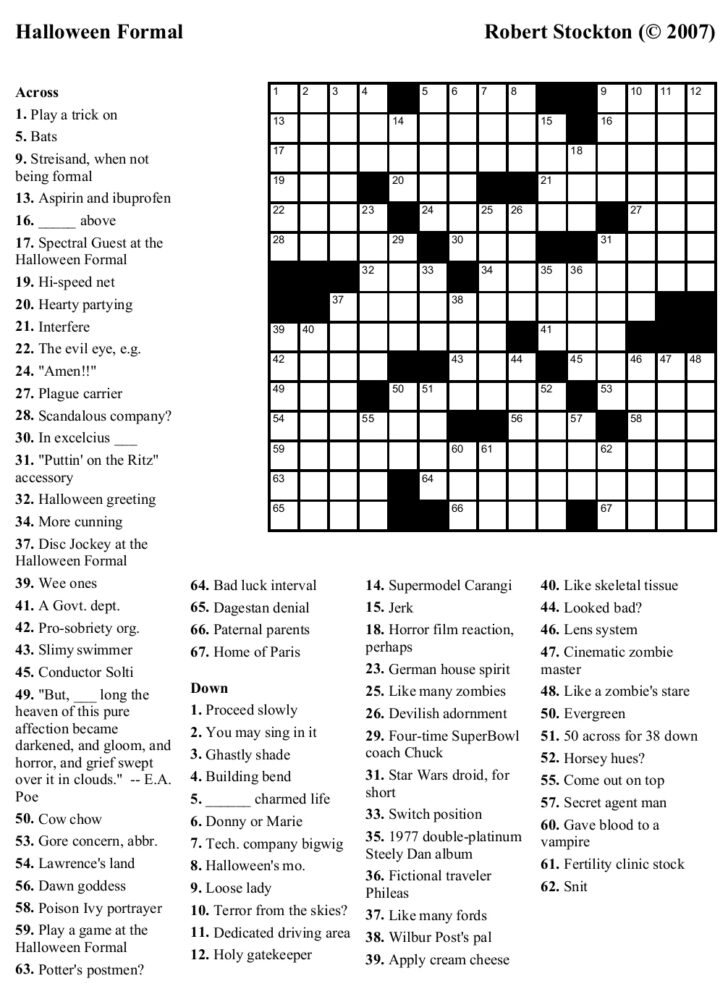 Free Printable Variety Puzzles Adults Printable Crossword Puzzles ...