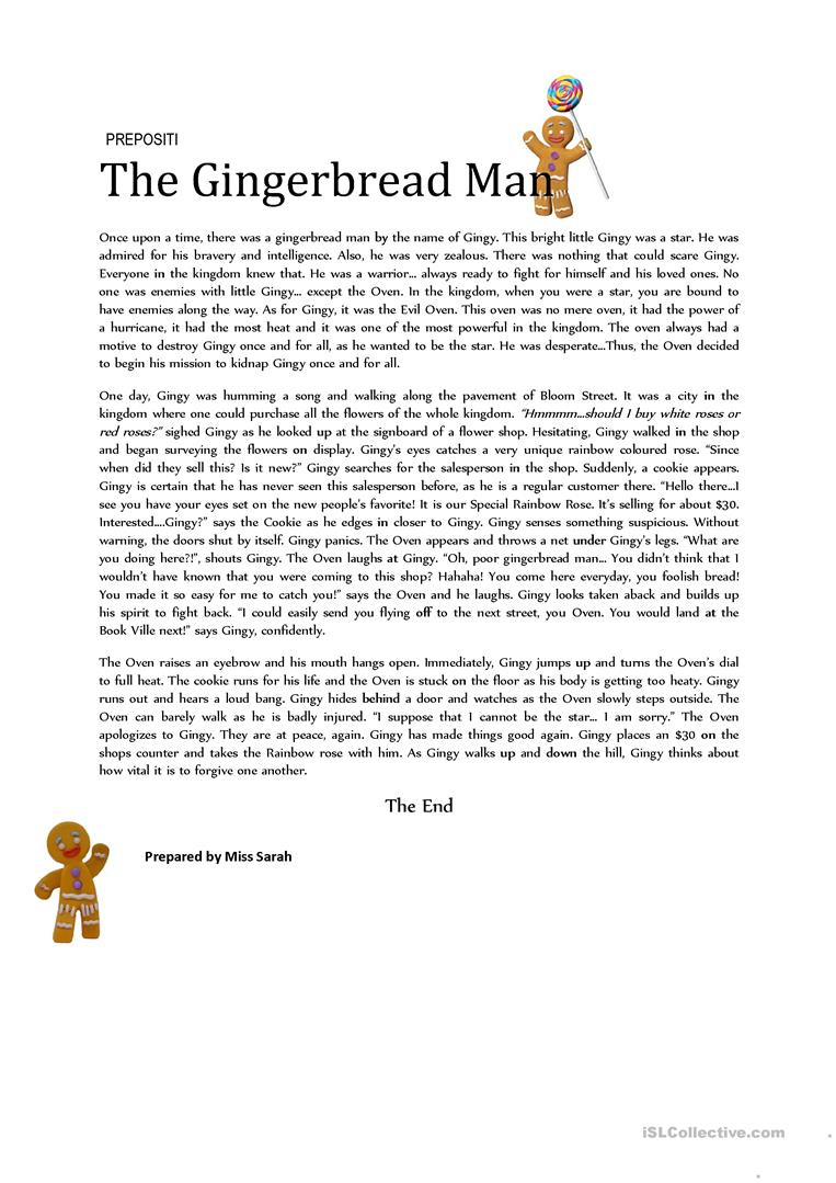 Free Printable Version Of The Gingerbread Man Story