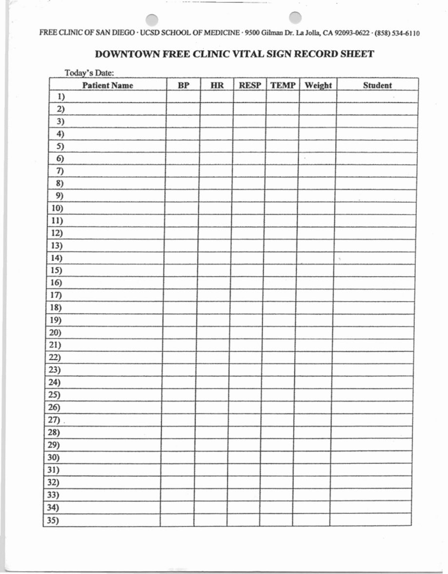 Free Printable Vital Sign Sheets Rossy Printable