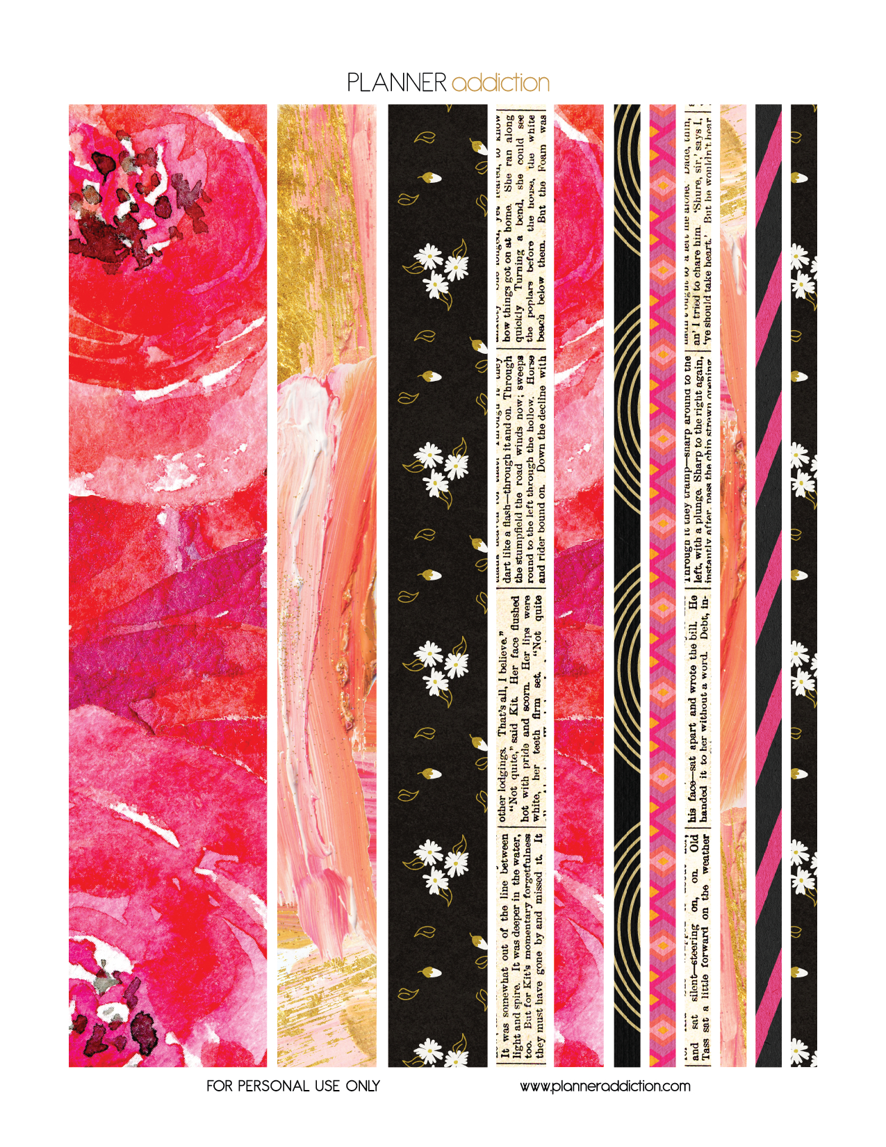 Free Printable Washi Tape Purple Blue Floral Planner Washi Free 