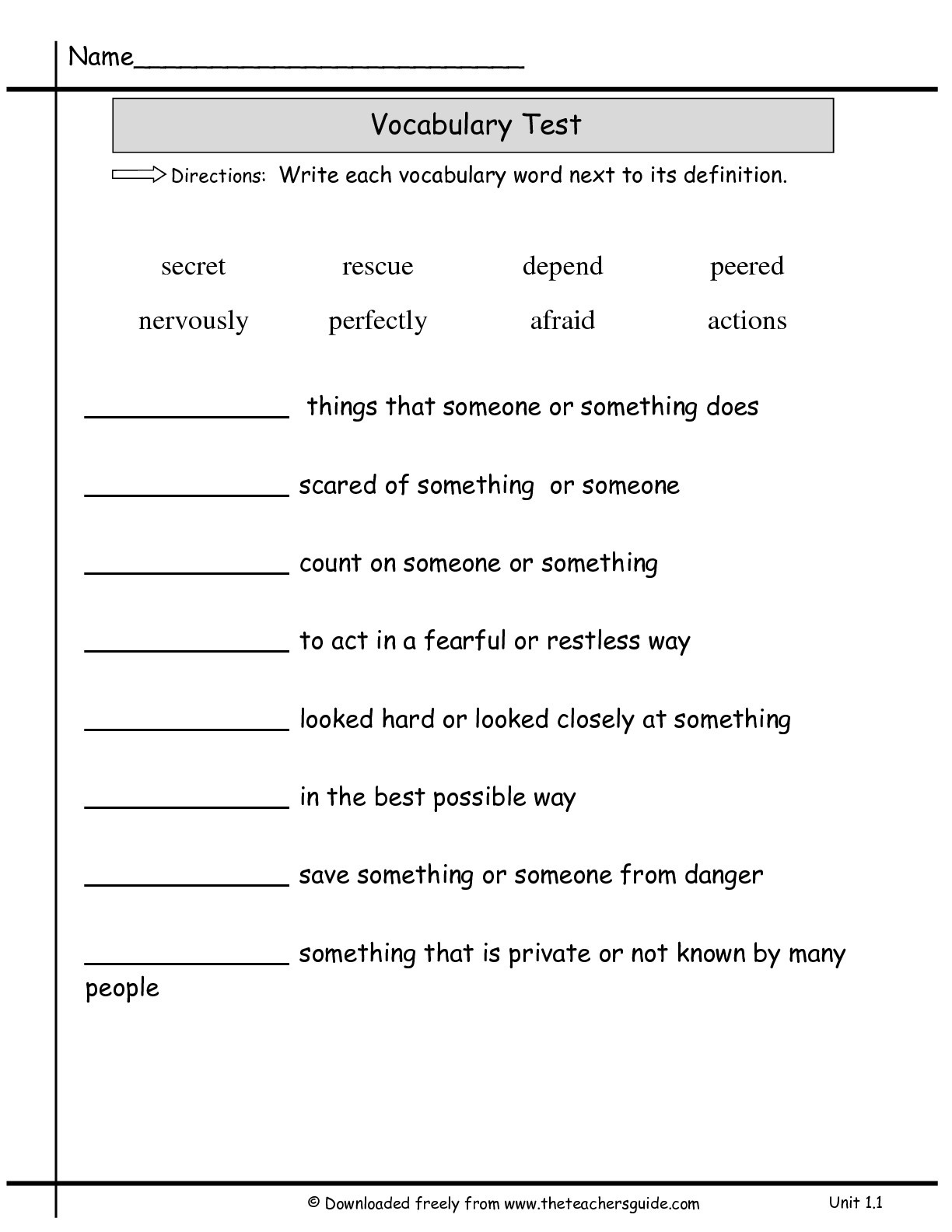 Free Quiz Template Kaza psstech co Free Printable Vocabulary Quiz 