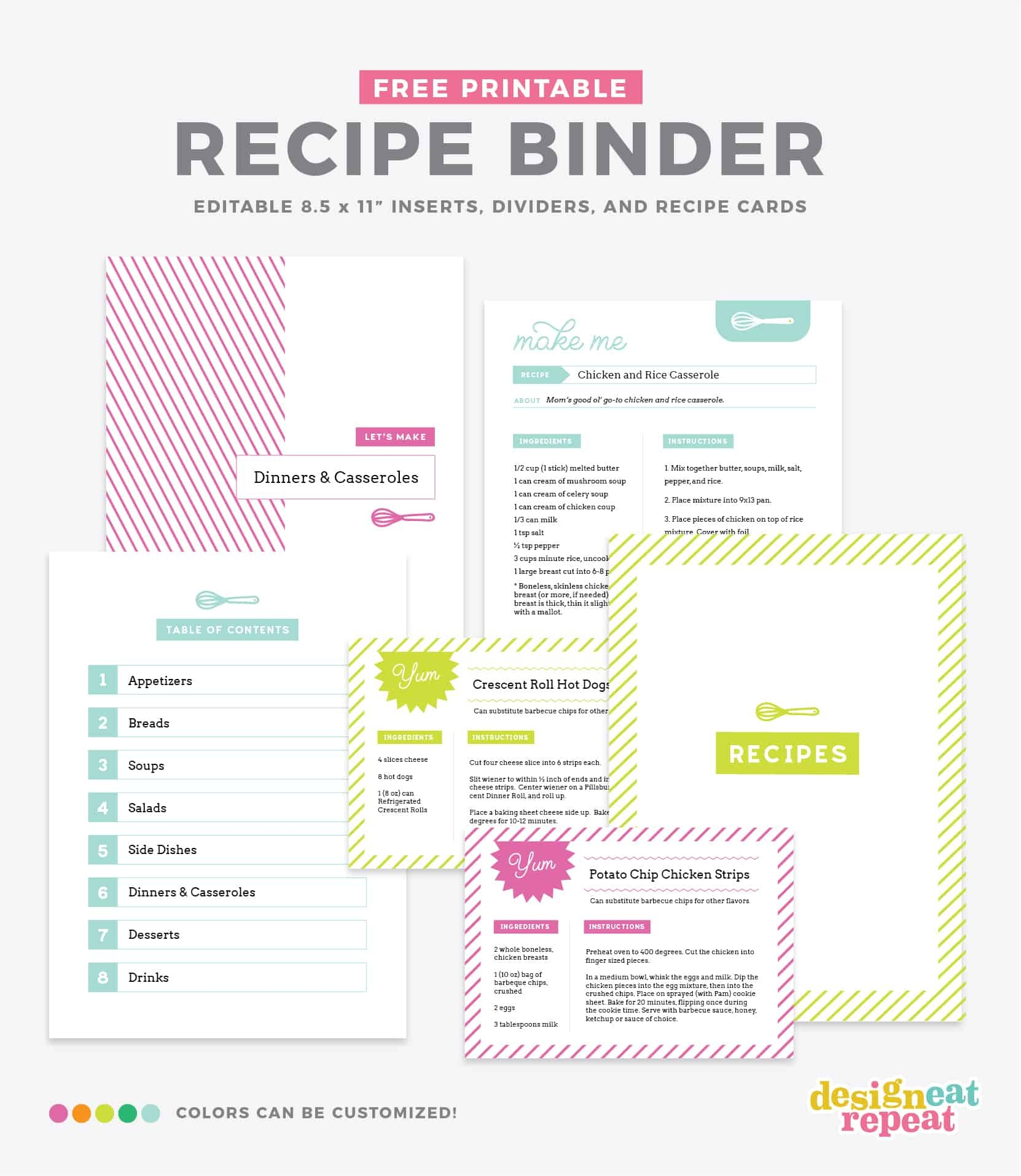 Free Recipe Cards Cookbook People Free Printable Recipe Dividers 