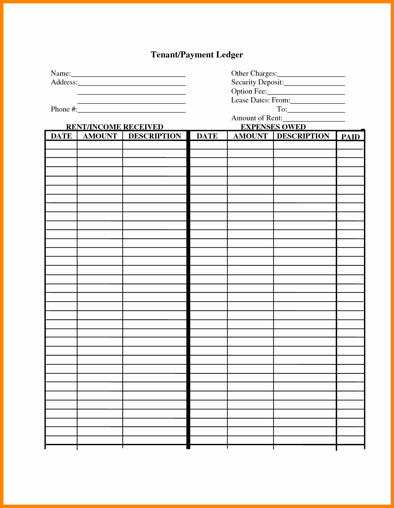 Free Rental Monthly Rent Invoice Template Word Pdf Eforms 