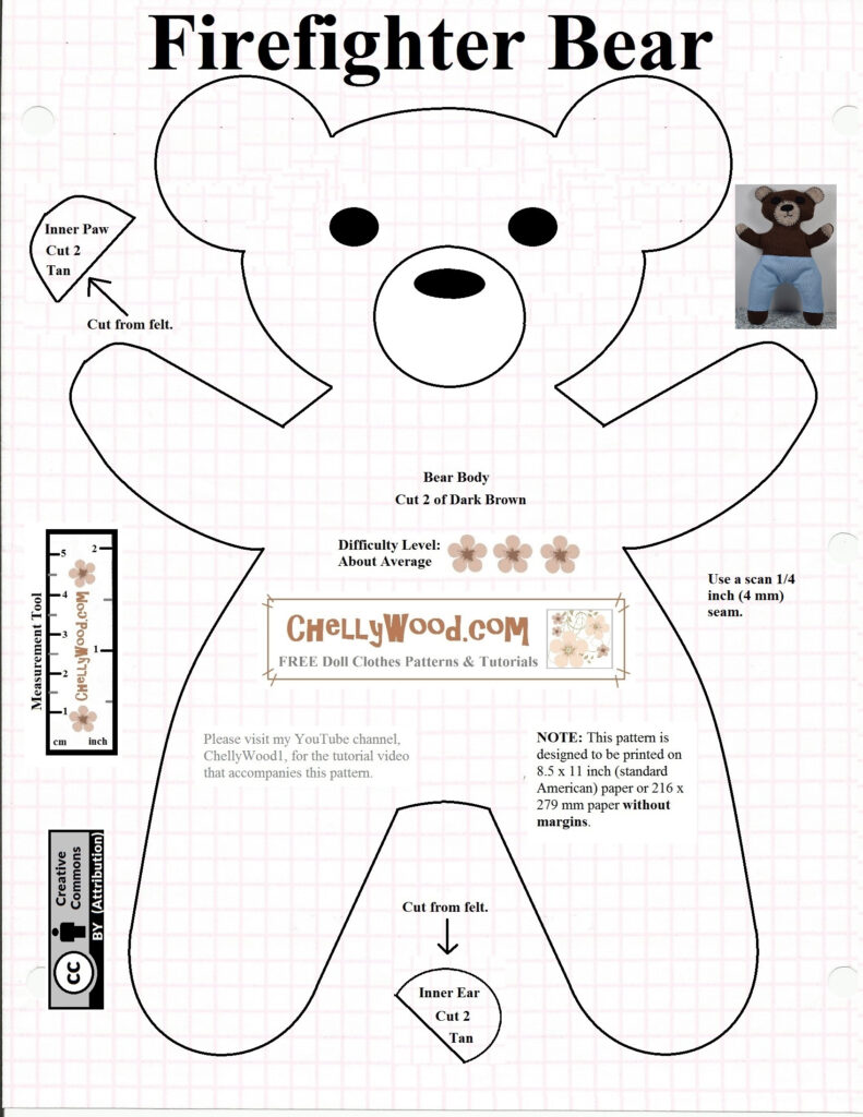 Free Teddy Bear Patterns Printable Rossy Printable