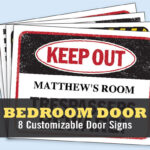 Fun Kids Bedroom Door Signs Printable Customizable Digital