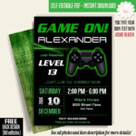 Game On Invitation Video Game Party Invitation Gaming Etsy