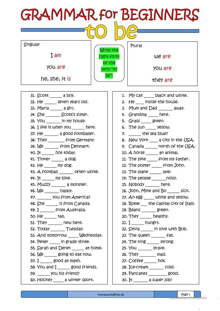 Grammar For Beginners To Do Worksheet Free Esl Printable Free 