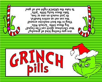 Grinch Pills By Parker Pie Designs Teachers Pay Teachers