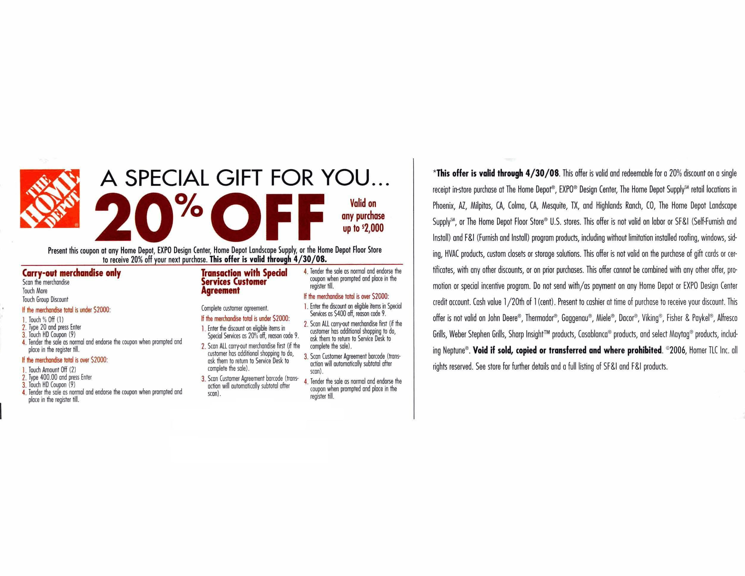 Home Depot Coupons 20 Off Home Decor