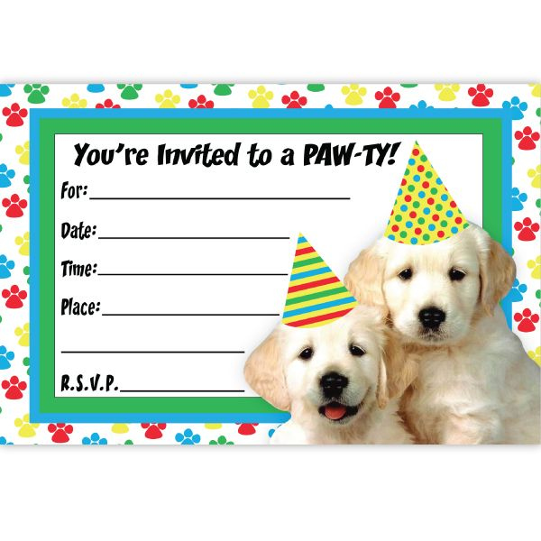 Invite Puppy Invitations Dog Birthday Invitations Puppy Birthday 
