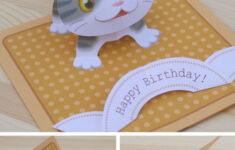 Kitten Popup Card FREE TEMPLATE Diy Pop Up Cards Pop Up Card