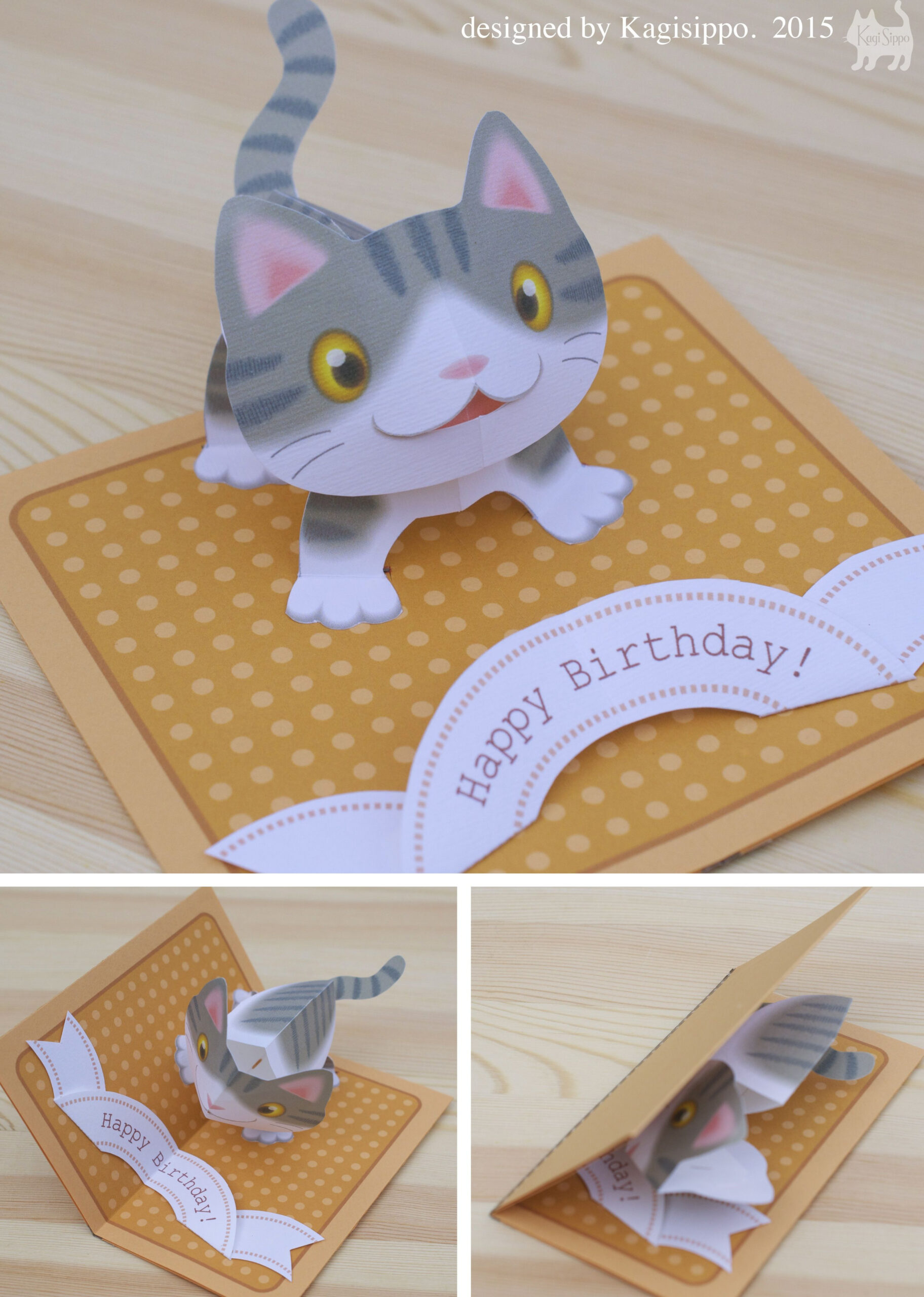 Kitten Popup Card FREE TEMPLATE Diy Pop Up Cards Pop Up Card 