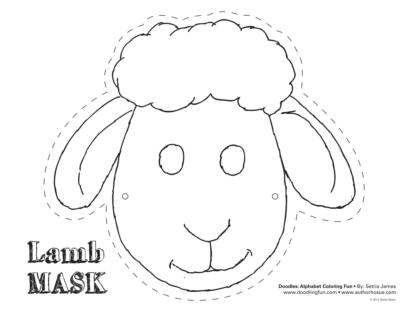 Lamb Mask theatrics kiddos play craft coloring Sheep Mask 