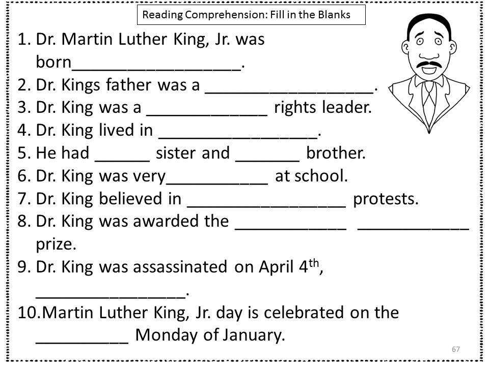 Martin Luther King Jr Worksheets Homeschooldressage