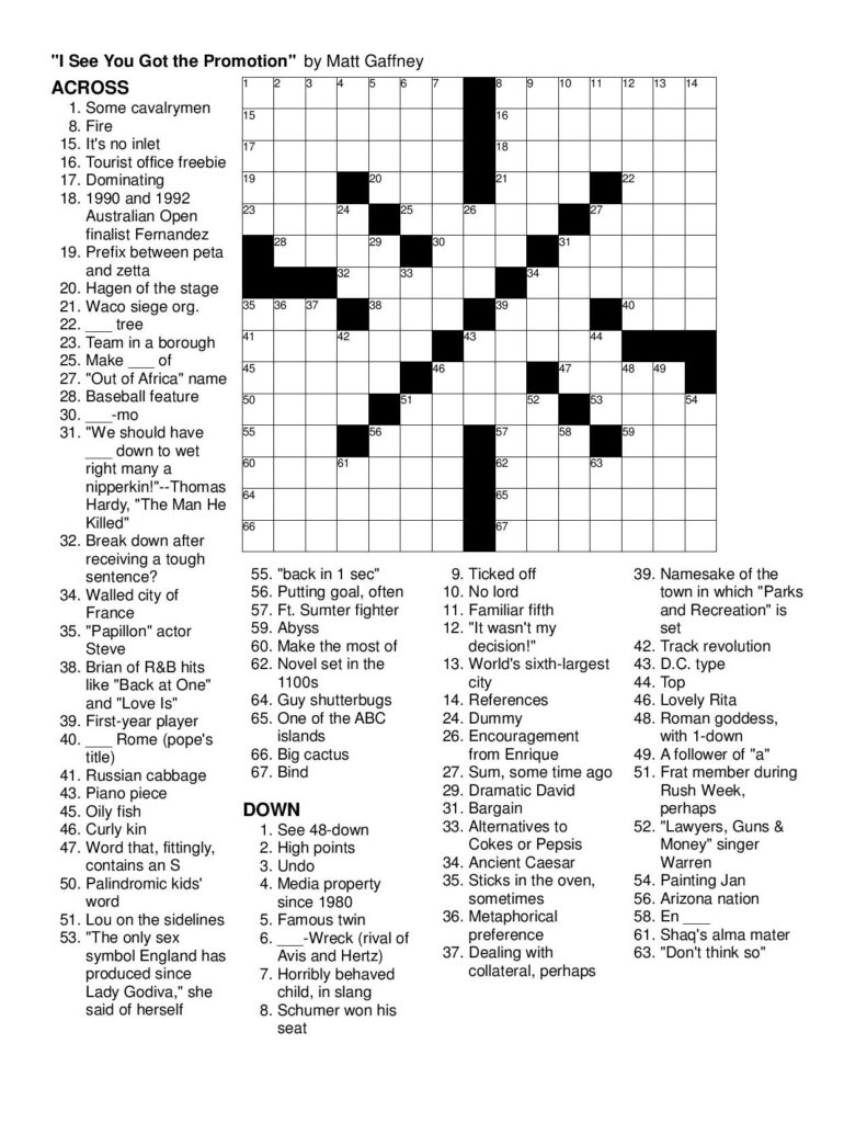 Merl Reagle 39 S Sunday Crossword Free Printable Free Printable | Rossy ...