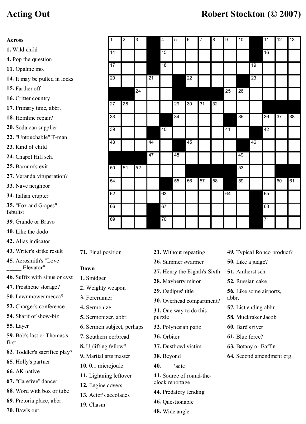 Newspaper Printable Crossword Puzzles Printable Crossword Puzzles