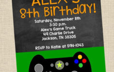 Personalized Video Game Birthday Party PRINTABLE Invitation Game Truck