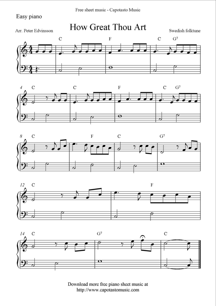 Piano Sheet Music For Beginners Popular Songs Free Printable Free