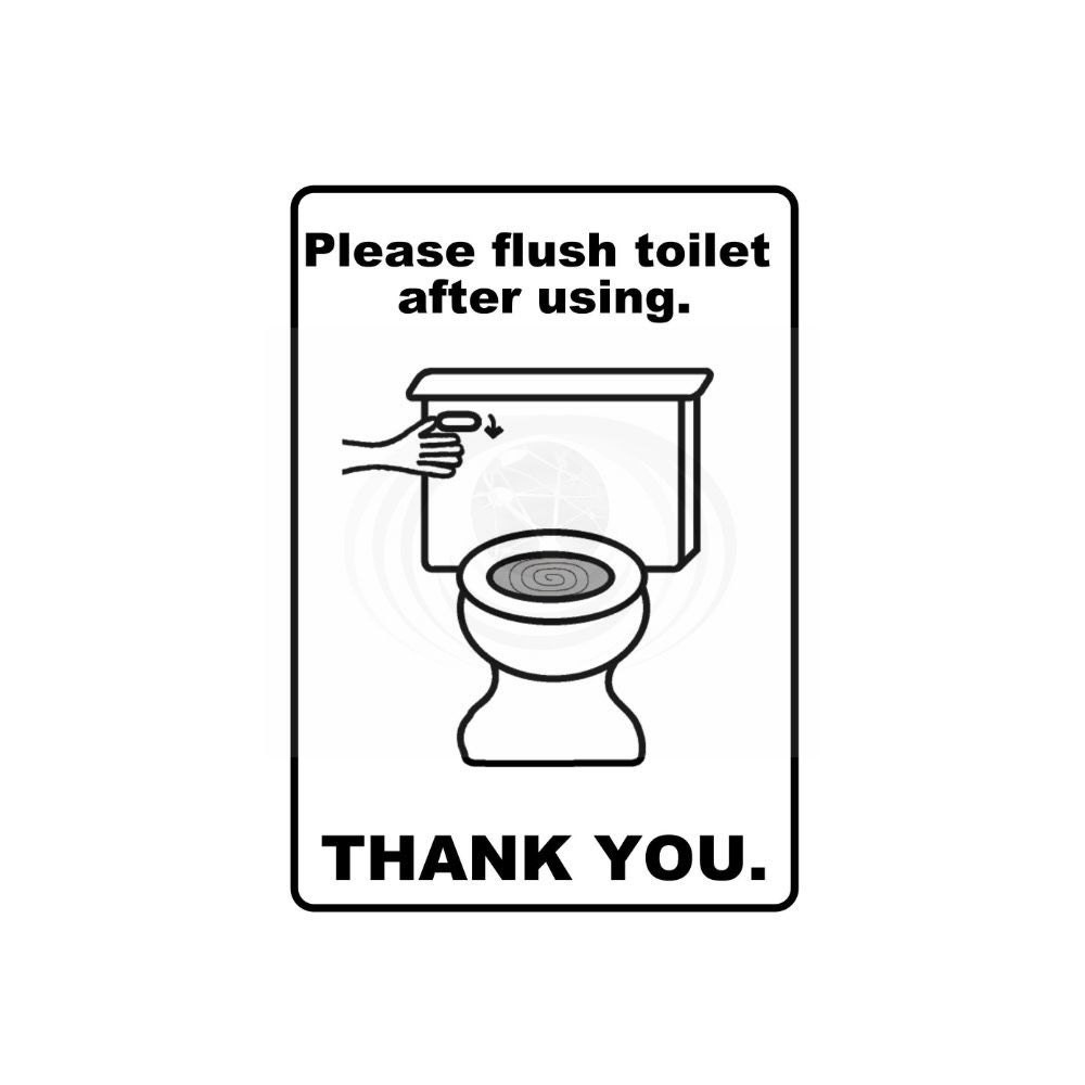 Please Flush Toilet Bathroom Sign Printable Instant By CyberNation