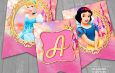 princess birthday banner instant download disney Princess Birthday Banner INSTANT DOWNLOAD Disney