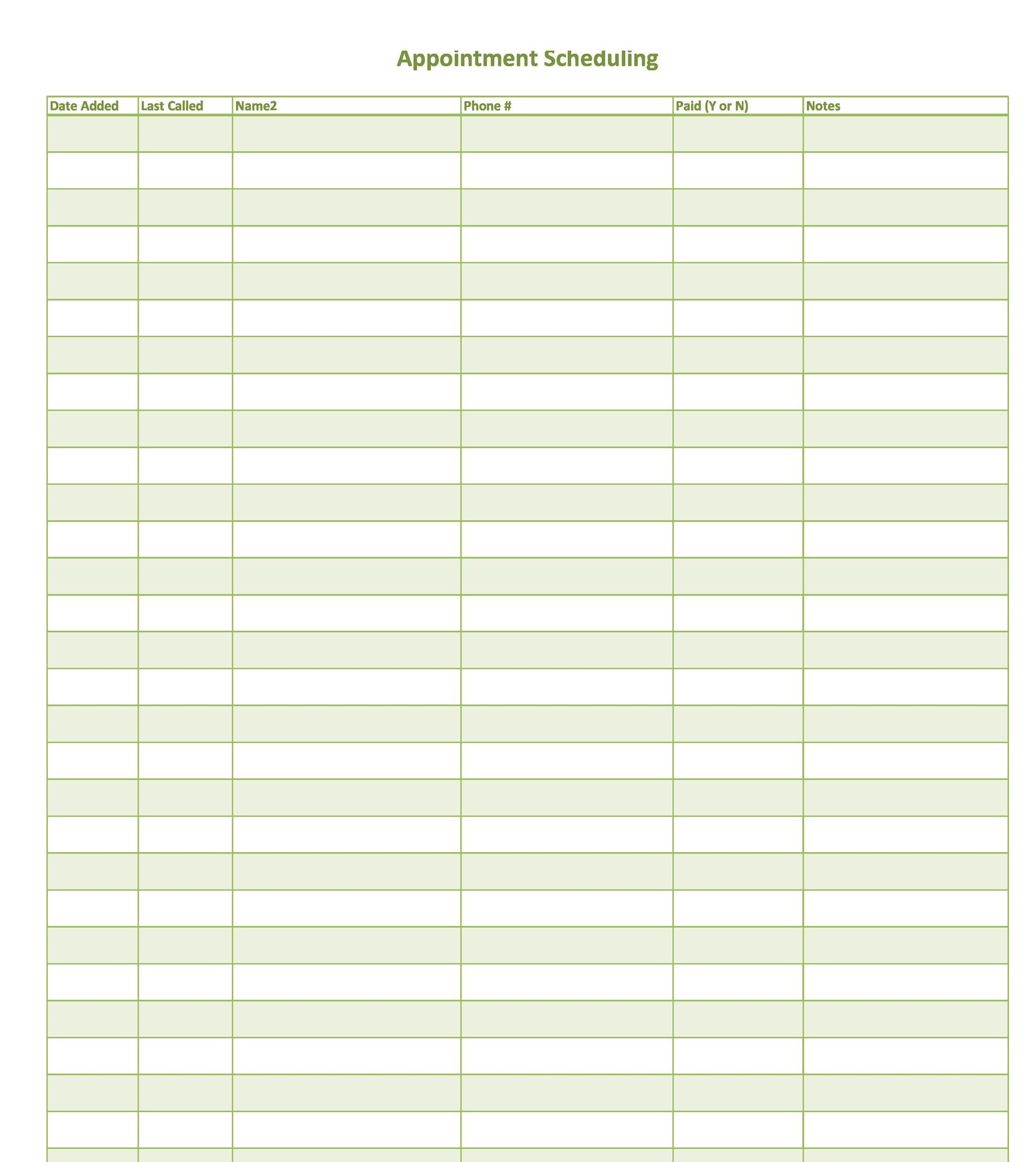 Free Printable Appointment Sheets Rossy Printable