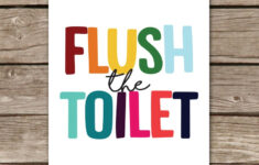 printable bathroom sign flush the toilet pop of color etsy Printable Bathroom Sign Flush The Toilet Pop Of Color Etsy