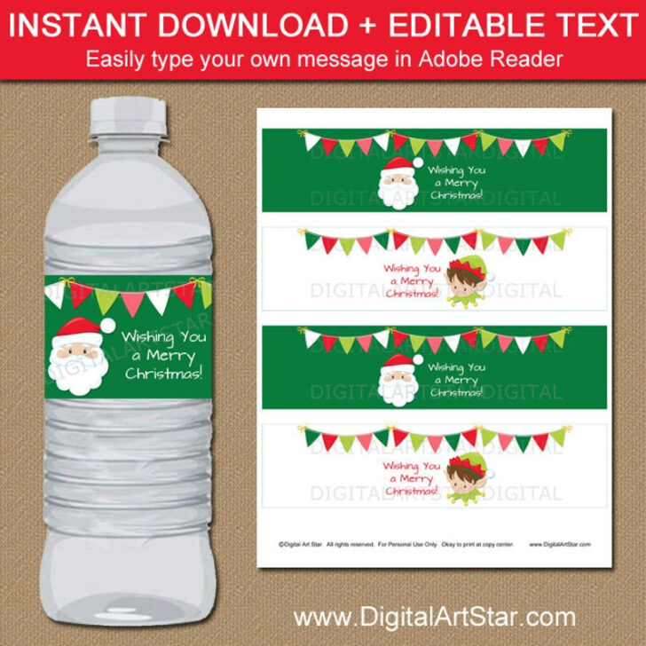 PRINTABLE Christmas Water Bottle Labels Editable Santa Water Etsy PRINTABLE Christmas Water Bottle Labels Editable Santa Water Etsy
