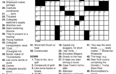 Printable Crossword Puzzle Medium Difficulty Printable Crossword Puzzles