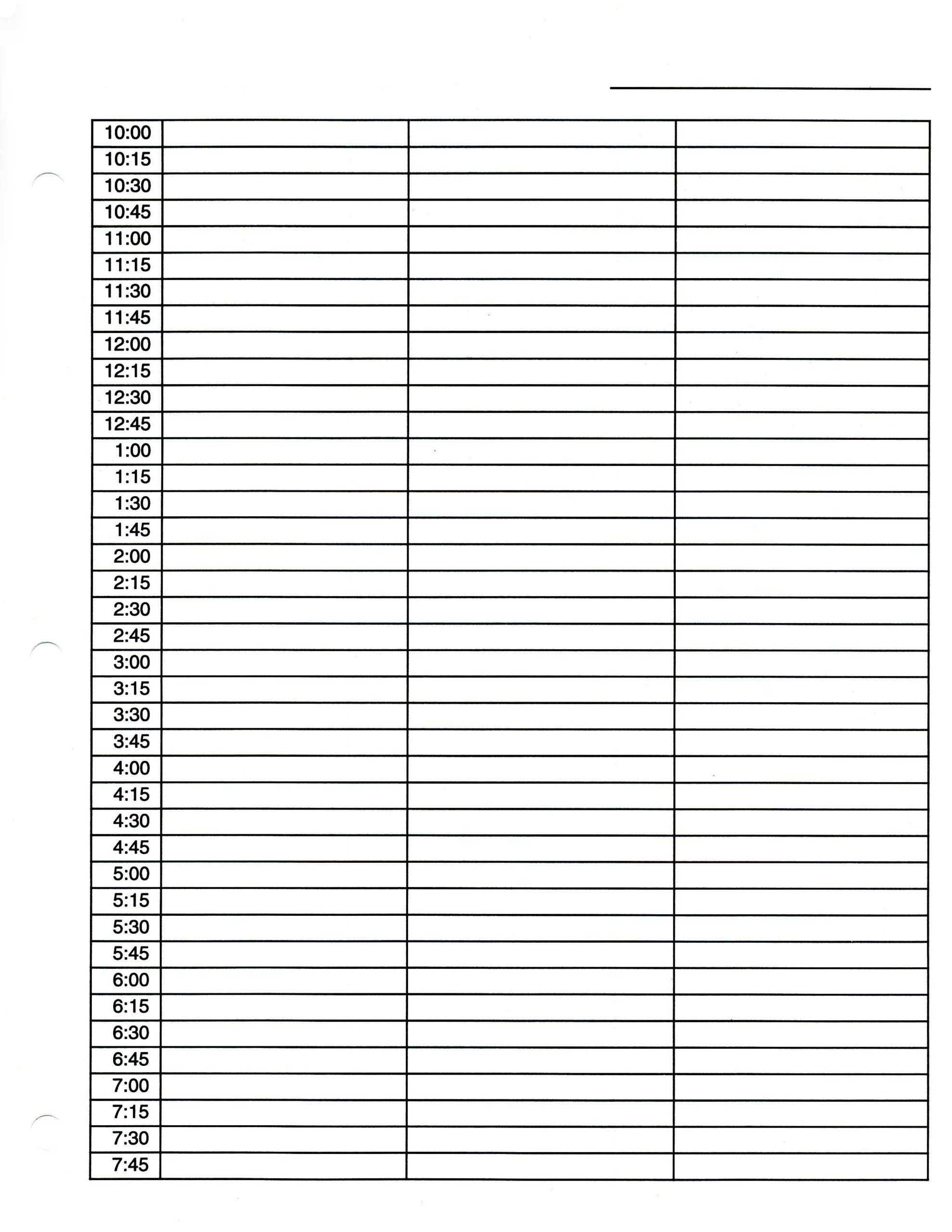 Printable Daily Hourly Schedule Template Dorm Hourly Planner 