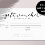 Printable Gift Voucher Certificate Card Editable Template Etsy