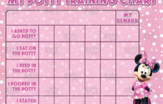 Printable Minnie Mouse Potty Training Chart FREE Punch Cards Disney