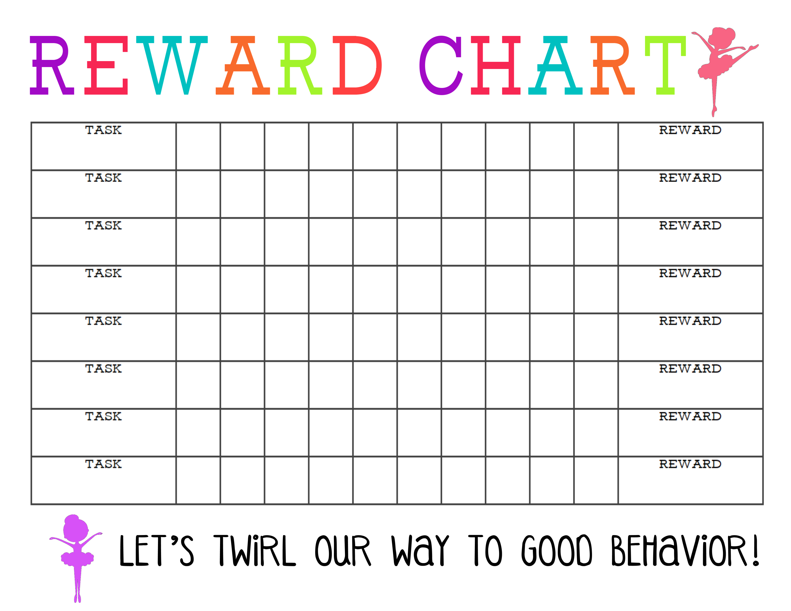 Printable Reward Chart The Girl Creative