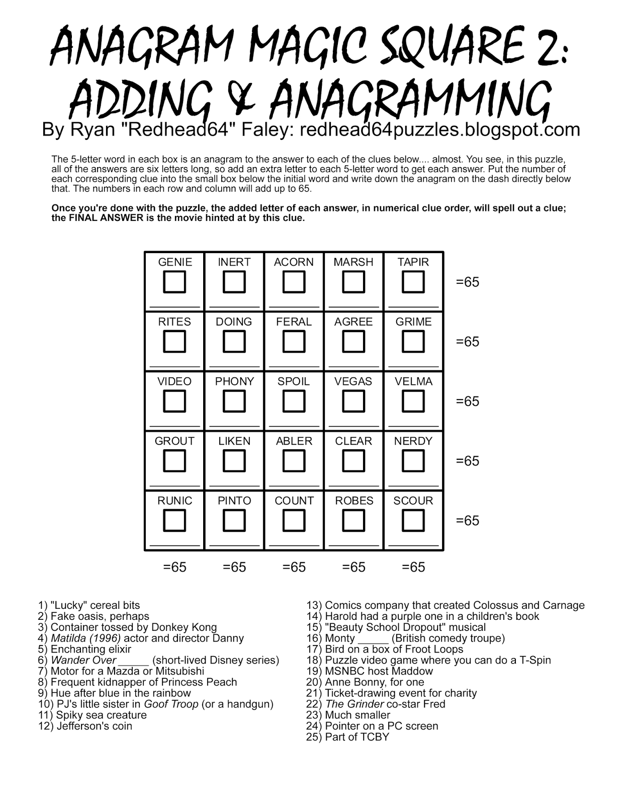 Printable Square Puzzle Printable Crossword Puzzles