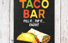 printable taco bar sign fiesta taco buffet sign fiesta PRINTABLE Taco Bar Sign Fiesta Taco Buffet Sign Fiesta