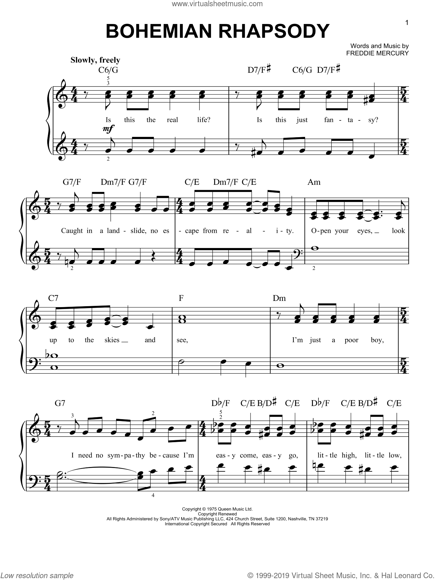 Queen Bohemian Rhapsody Piano Sheet Music Pdf Free Casaruraldavina