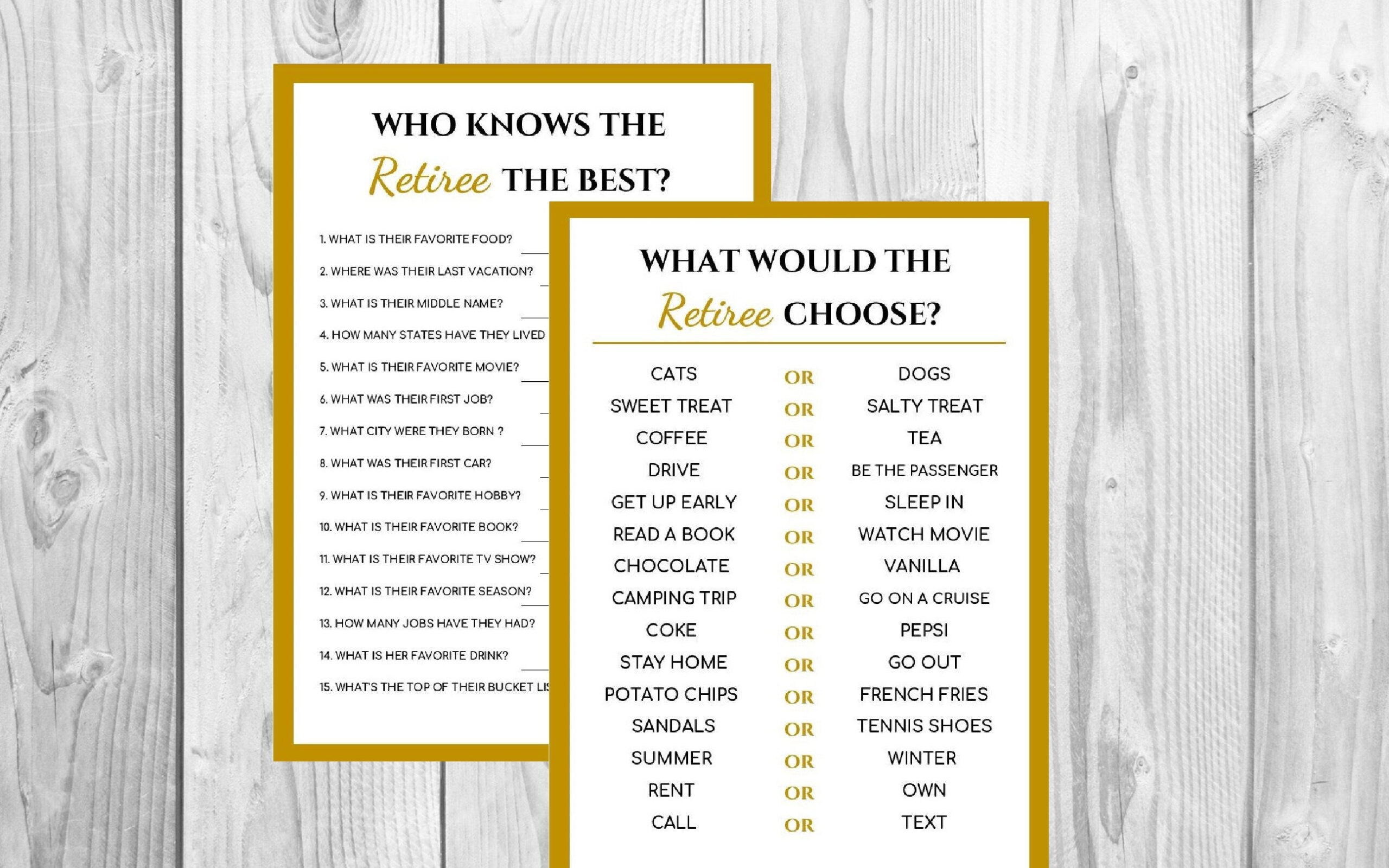 Retirement Party Game Printable Who Knows The Retiree What Would 