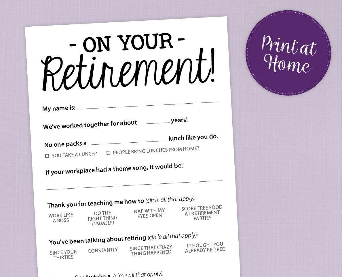 Retirement Party Games Free Printable Free Printable