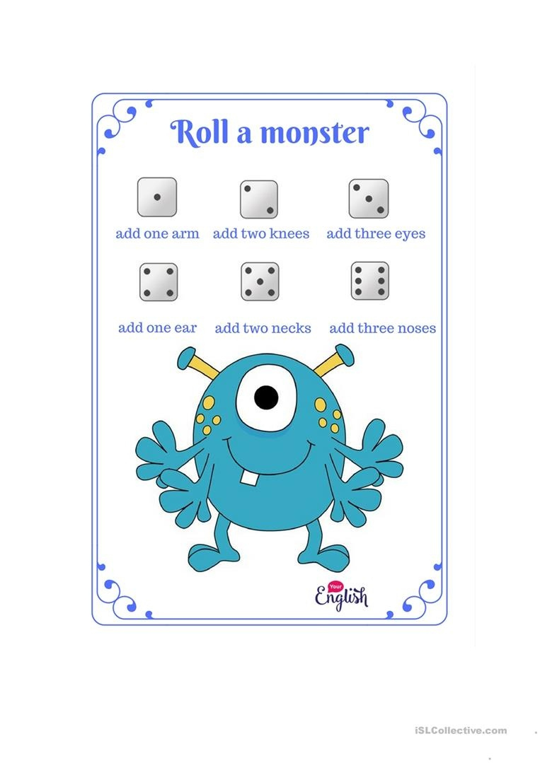 Roll A Monster Free Printable Rossy Printable