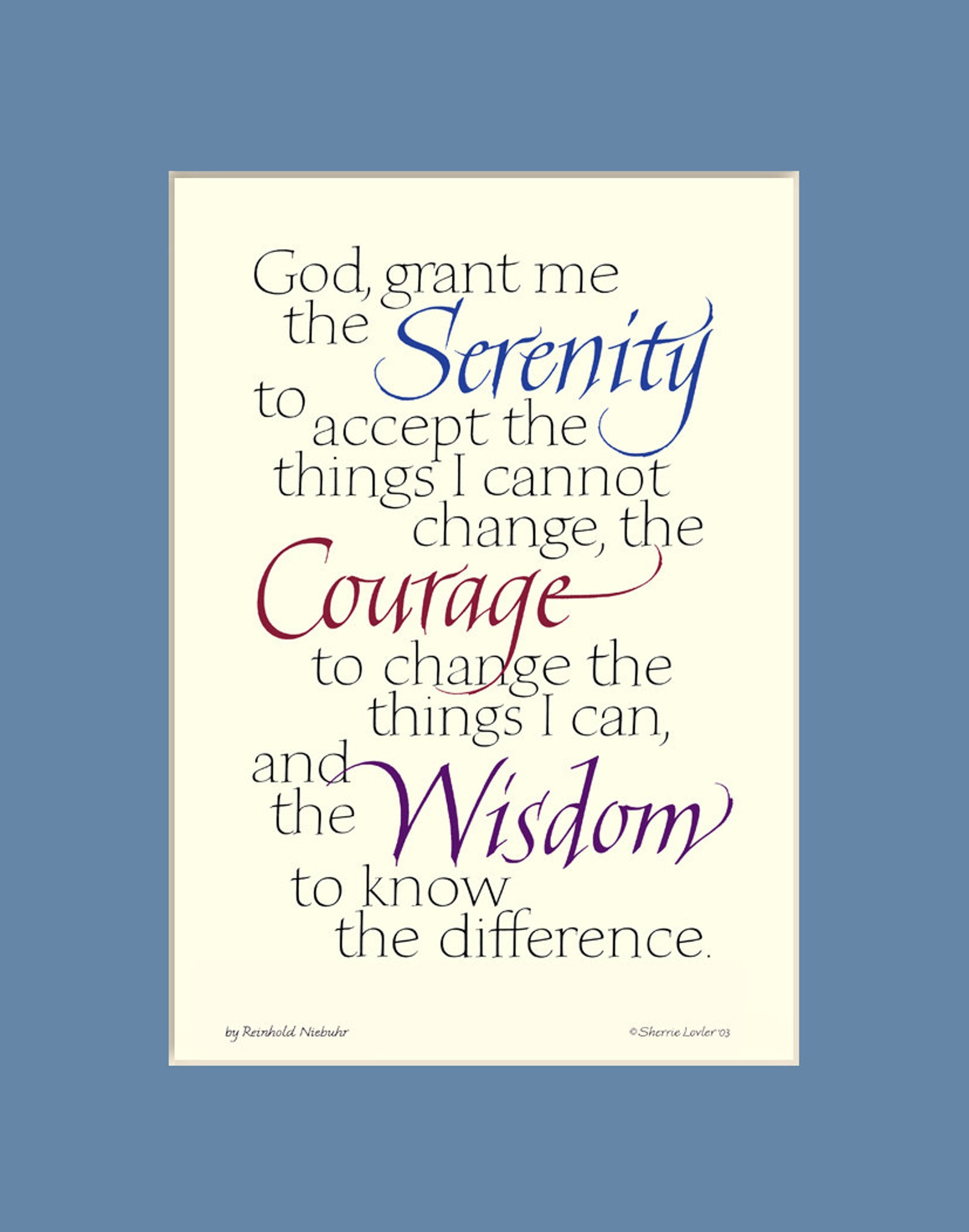 Serenity Prayer 8x10 Serenity Prayer Print Aa Quote Etsy