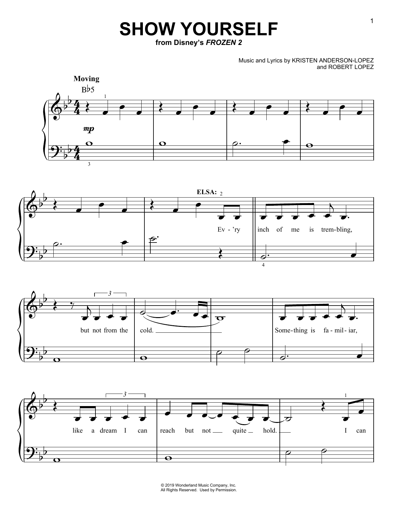 Show Yourself from Disney 39 s Frozen 2 Easy Piano Sheet Music
