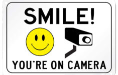 Smile You 39 re On Camera Video Surveillance Sign Retro Tin Poster 12 quot X 6 quot