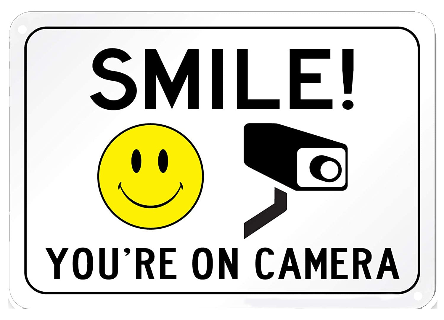 Smile You 39 re On Camera Video Surveillance Sign Retro Tin Poster 12 quot X 6 quot 