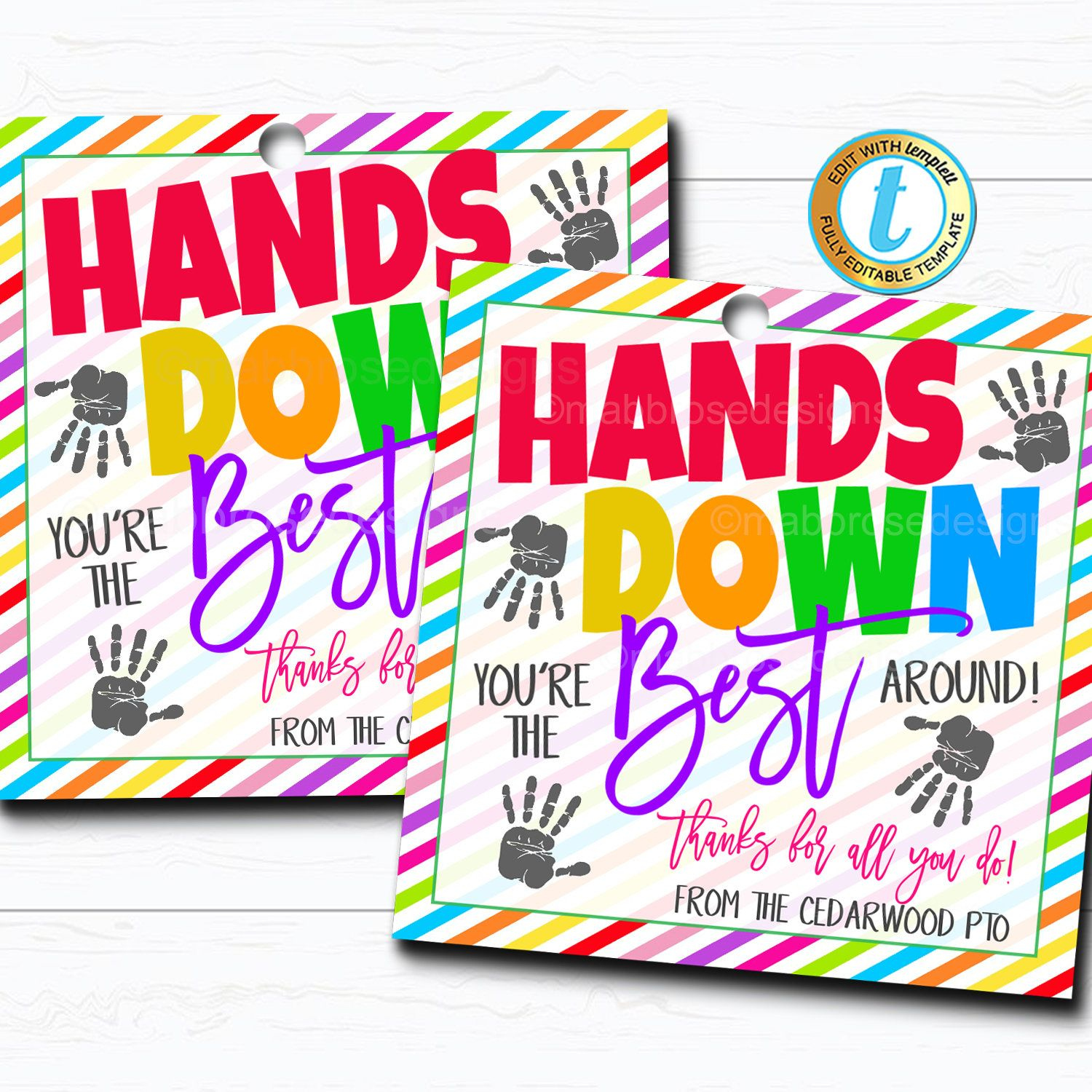Hands Down You Re The Best Teacher Around Free Printable Rossy Printable