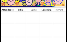 Sunday School Attendance Chart Free Printable Free Printable